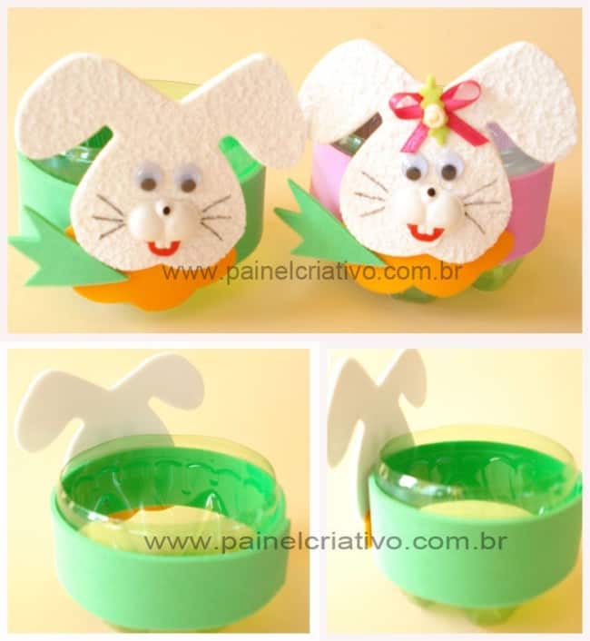 garrafa PET decorada para lembrancinha de páscoa