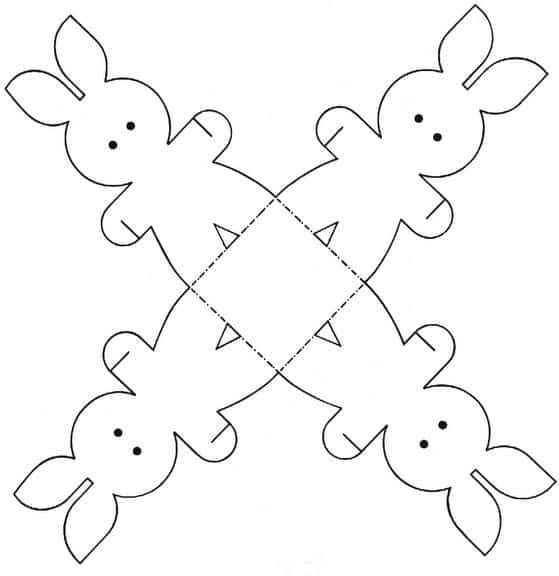 molde de EVA para forminha de coelho