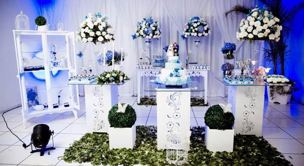 Casamento Azul e Branco provençal