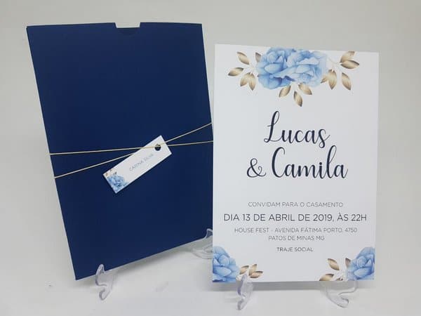 Convite de Casamento Azul ideias