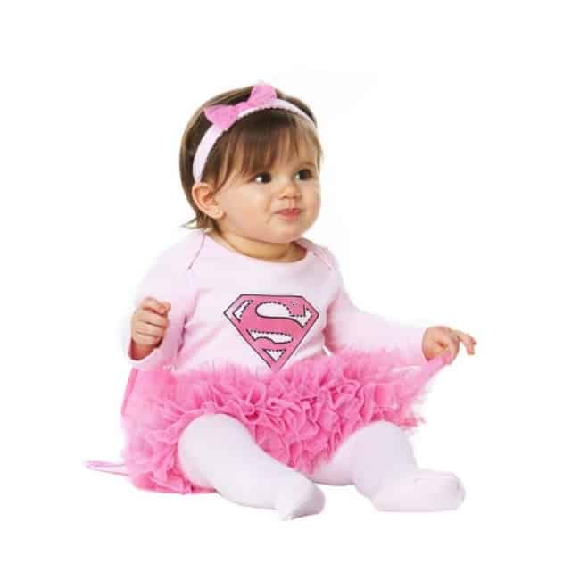 Fantasia de Carnaval para bebê menina de Super Girl rosa40