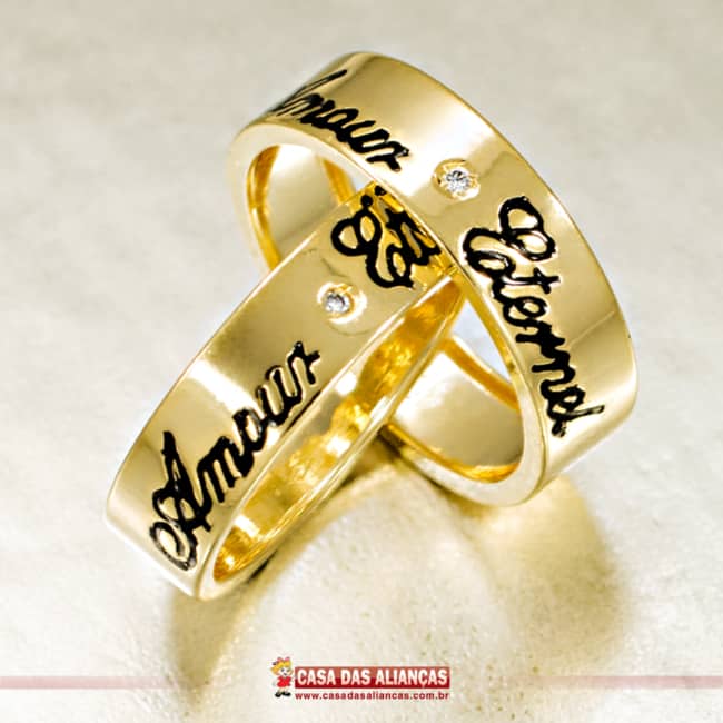 Fotos de alianças com frases e nomes