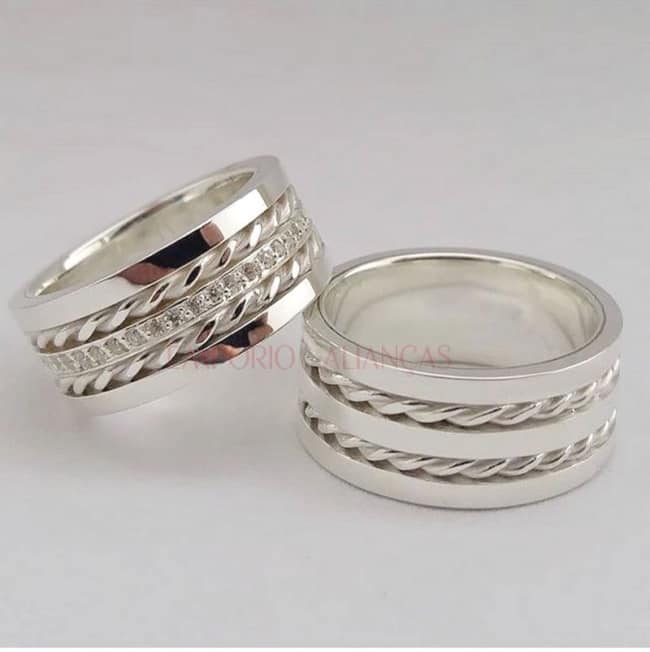 Fotos de alianças de prata