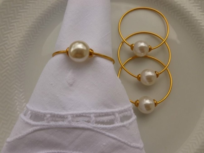 Porta guardanapo barato para casamento dourado aço