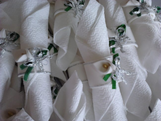 Porta guardanapo de EVA para casamento decorado