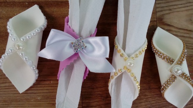 Porta guardanapo de EVA para casamento