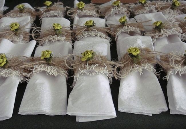 Porta guardanapo para casamento rústico ideias