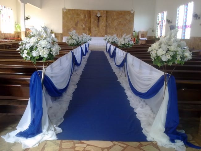decor de Casamento Azul e Branco