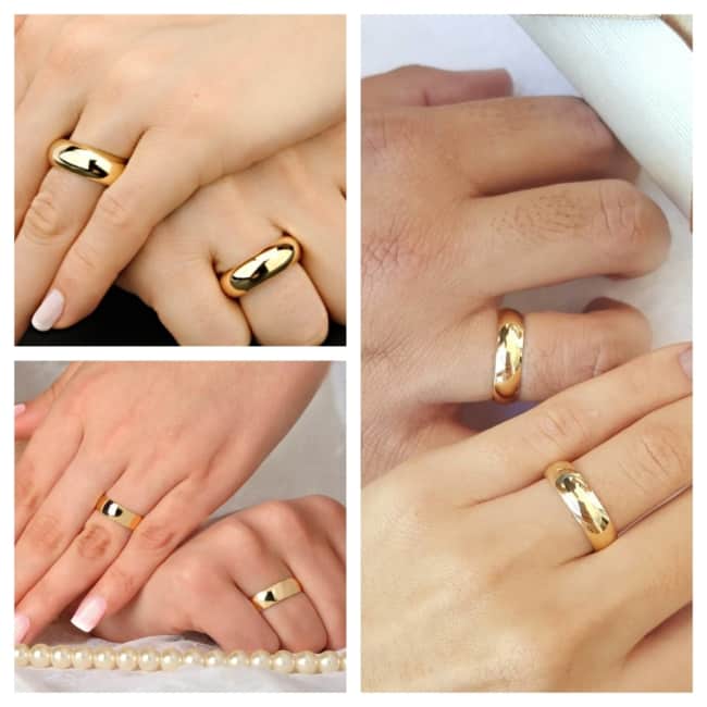fotos de alianças de ouro