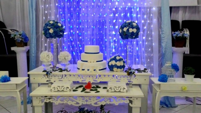 ideia de Casamento Azul e Branco