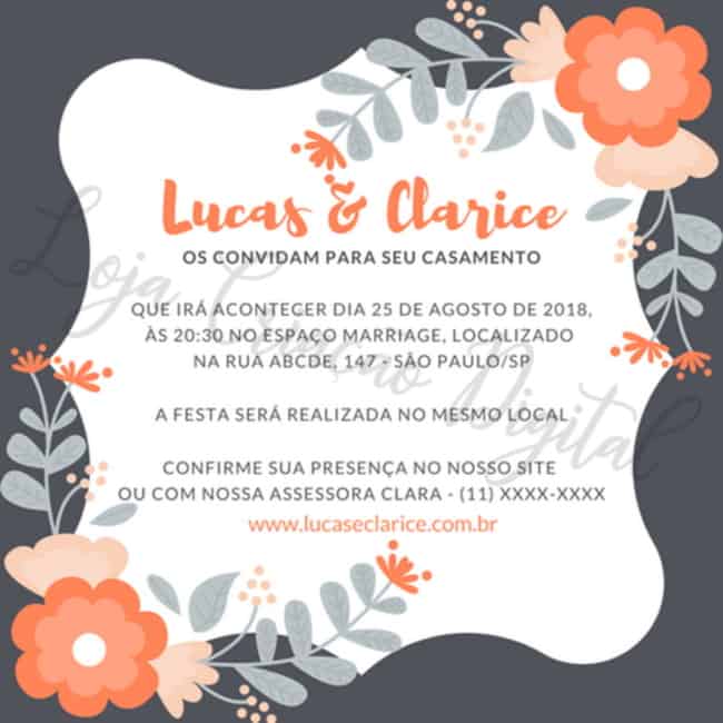ideia de convite virtual para casamento