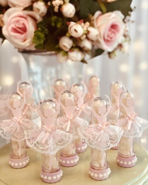 tubete decorado para chá de bebê bailarina