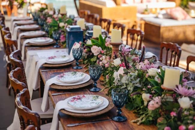 Centro de mesa para casamentos diurnos