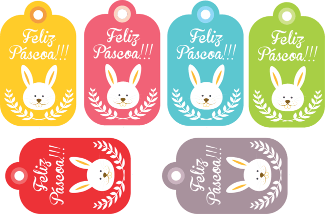 Modelo TAG de Páscoa Coloridos