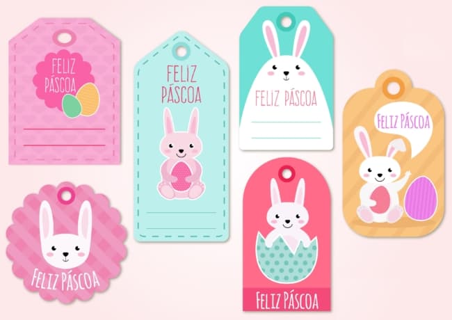 Modelo TAG de Páscoa Cores