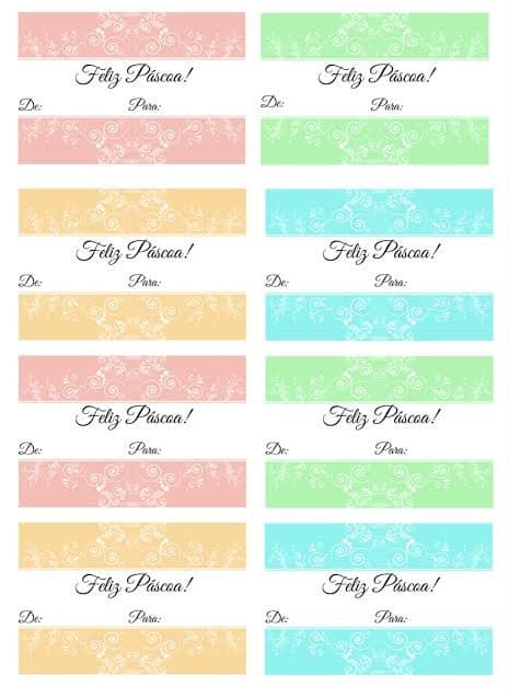 Modelo TAG de Páscoa sem Desenhos