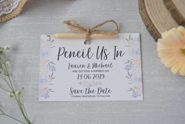 Save the date criativo com lapis