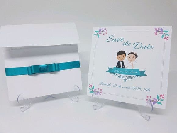 Save the date impresso branco