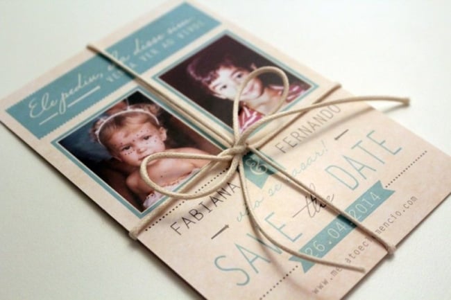 Save the date impresso de papelão