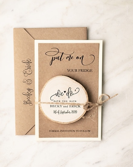 Save the date rústico simples