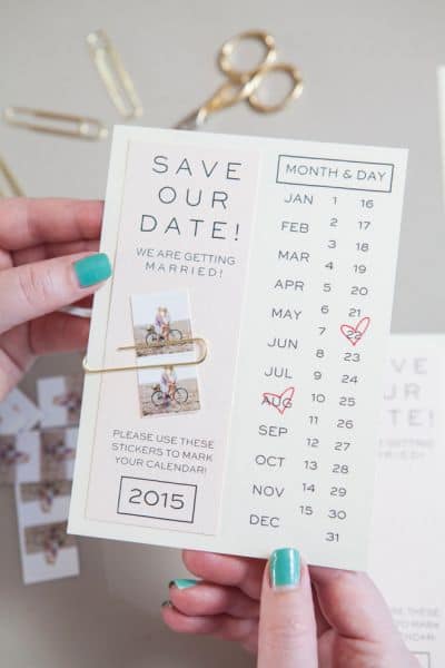 ideia de Save the date impresso