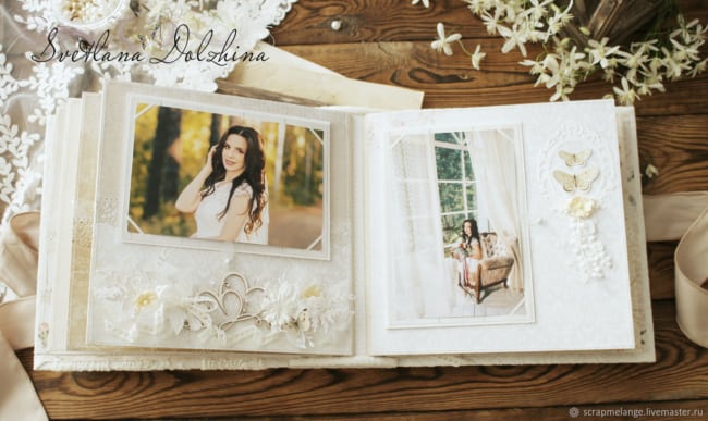 Álbum de casamento com aplique de borboletas21