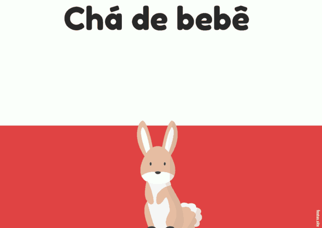 convite vermelho e branco para chá de bebê