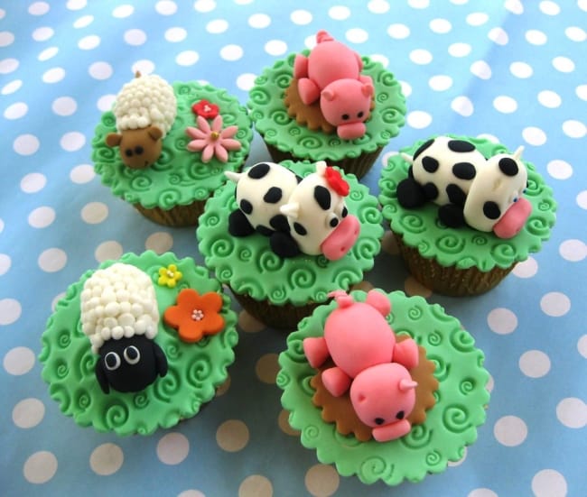 Maneira de fazer cupcake de fazendinha de animais
