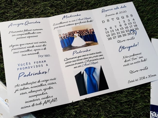 Manual dos padrinhos azul royal