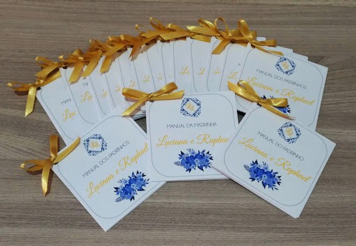 Manual dos padrinhos dourado e azul