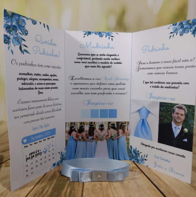 Manual dos padrinhos tons de azul