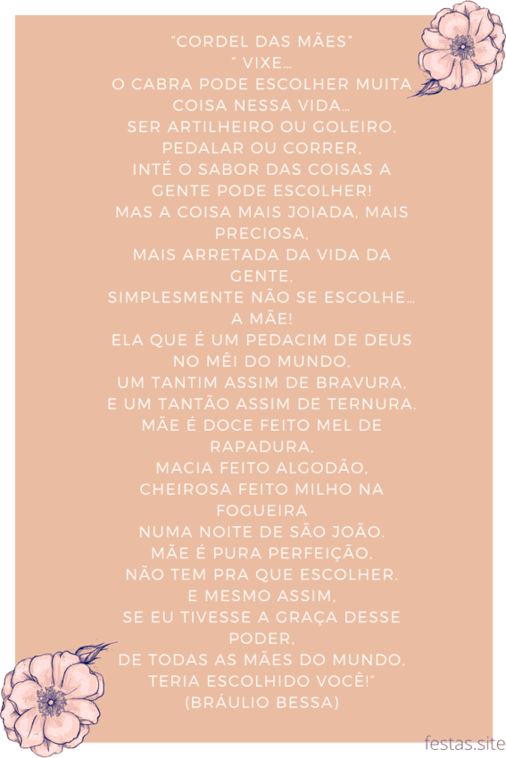 poema especial de dia das mães