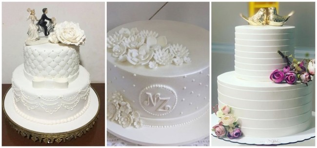 bolo de casamento em pasta americana branca