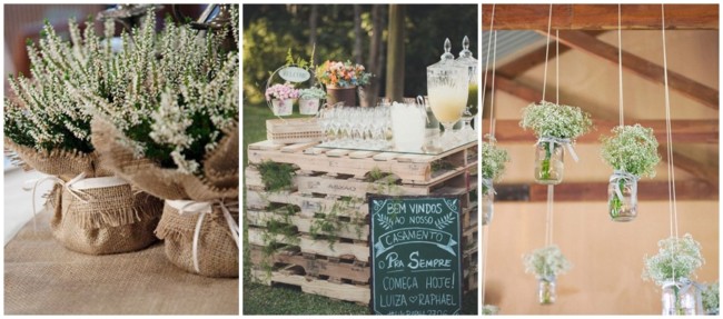 ideias DIY para casamento rústico