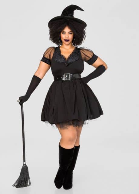 fantasia plus size de bruxa para Halloween