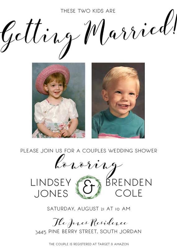 convites de casamento com foto de bebes