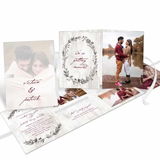 convites de casamento com foto dobravel