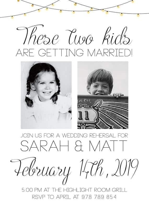 convites de casamento com fotos baby