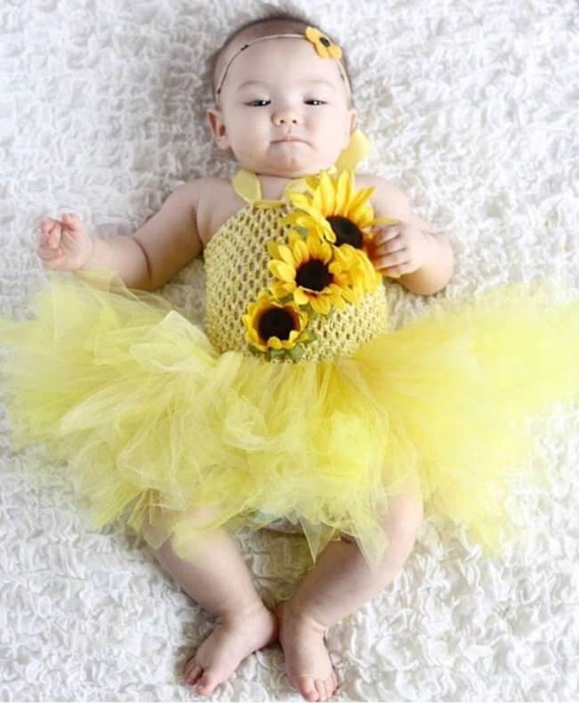 fantasia de girassol para bebe