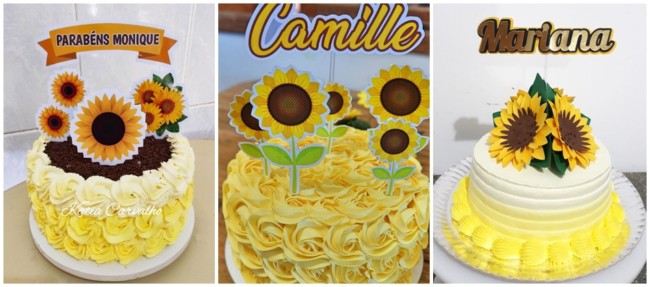 ideias para bolo girassol de chantilly