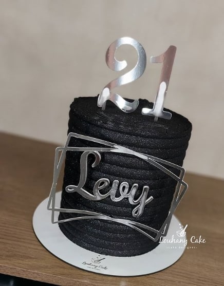 bolo de glitter preto
