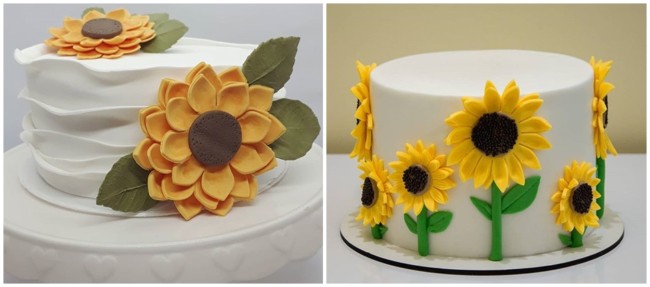 ideias para bolo girassol de pasta americana
