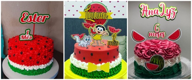 ideias para bolo melancia mesversario