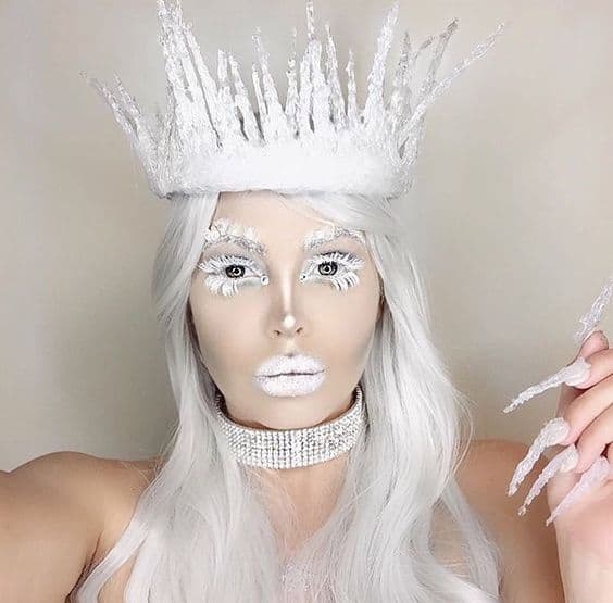 maquiagem especial para fantasia de rainha do gelo