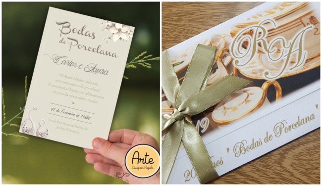 ideias de convites para bodas de porcelana