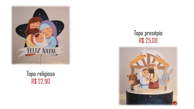 modelos e precos de topo de bolo de natal