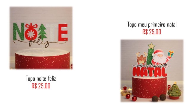 modelos de topo de bolo natalino