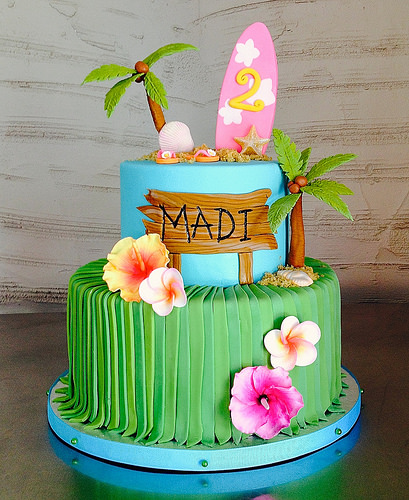 decoração bolo havai