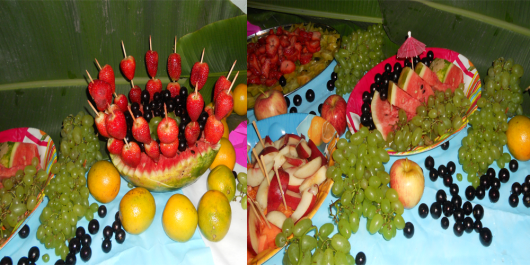 luau mesa de frutas