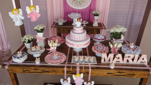 mesa de batismo anjo para menina